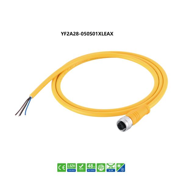 M12 Female Connector Cable Sensor Actuator A Coded Female 5m Shielded Ip68