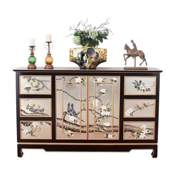 Rustic Home Painted Wooden Cabinets Drawer Sideboard Retro Storage Cabinet