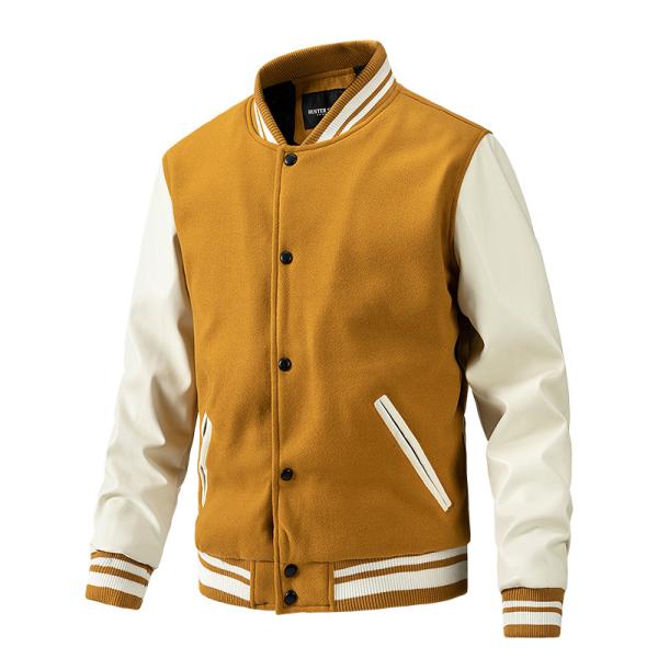 Winter Stand-up Collar Quilted Jacket for Customized Sample Men's Baseball Jacket