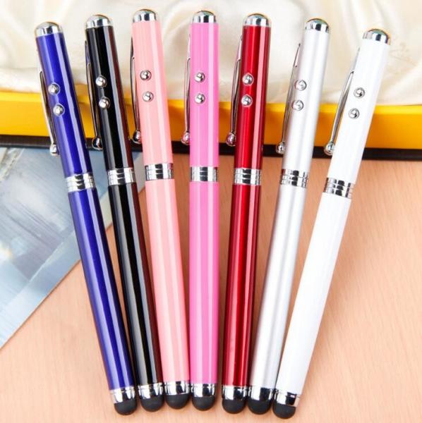4IN 1 LED Light metal pen ,Touch srceen phone metal pen ，laser light pen, metal ball pen