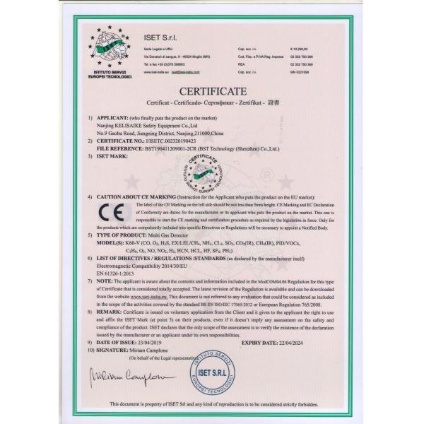 K60 120g Personal Multiple Gas Detector Lithium Battery 109L*56W*38Hmm