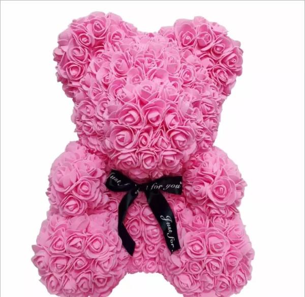 Rose Bear for Christmas Day  Teddy Bear with PE Roses Bouquet Flower Teddy Rose Bear Rose Flower  bear gift