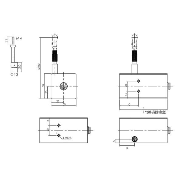 NS-WY06 Series 5V 10V Pull Wire Angular Displacement Sensor High Precision