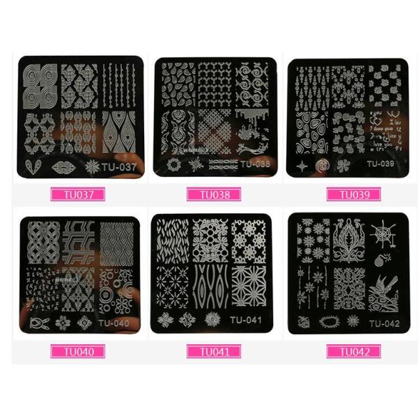 nail art metal stamp stamping plate nails polish lace henna flower floral leaf image desig