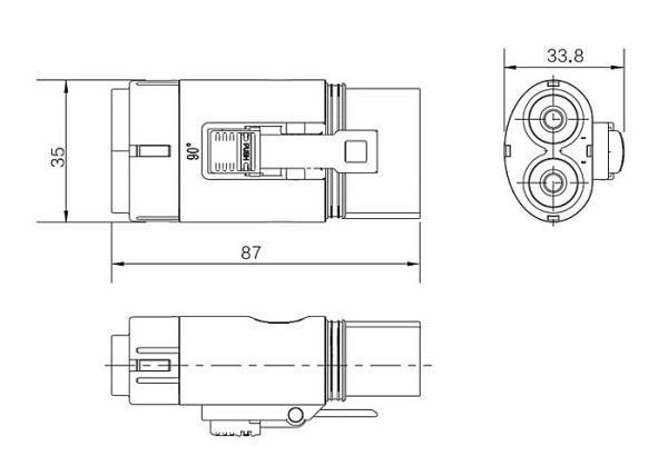 1KV 60A Electrical High Voltage Automotive Connectors For Lithium Battery