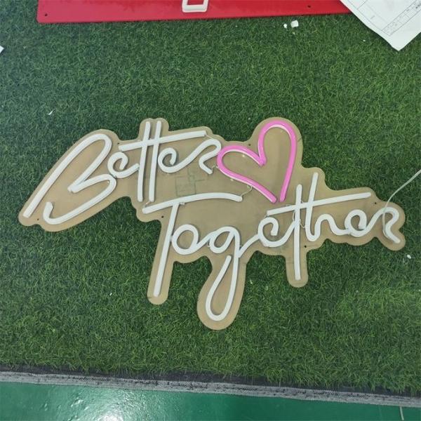 Flexible LED Illuminated Logo Better Together Oh Baby Acrylic Wedding Decoration Custom Neon Signs