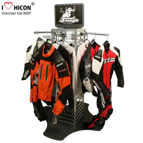 Your Logo Clothing Store Fixtures Display Clothes Rack 4-way For Retail Store