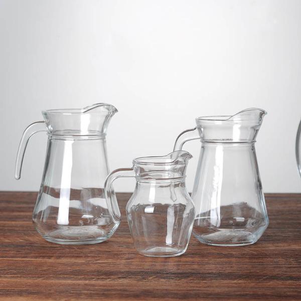 Machine Made 500ml Glass Milk Jug With Lid For Home Deco / Bar / Restaurant
