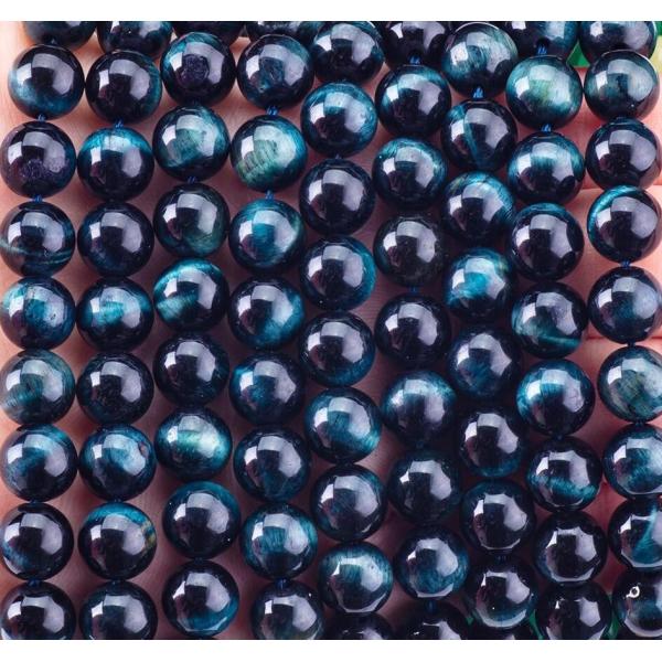 L'encre de pierre précieuse de cristal naturel de l'œil de tigre bleu à perles lâches à fils de pierre semi-précieuse