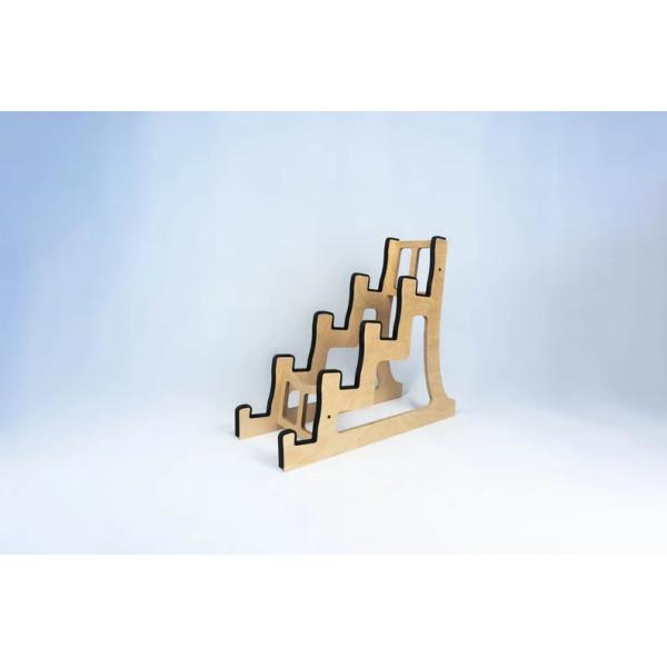 Non-Folding Rack 4 Guitar Stand Holder Quad Decker for Burning Finish Design Guitars