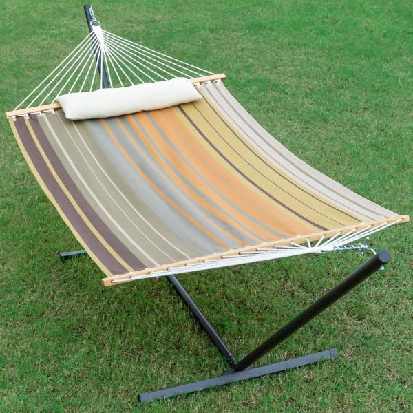 Hammocks with Stand Included, Space Saving Steel V-Type, Standing Hammocks, Indoor Outdoor Patio Yard