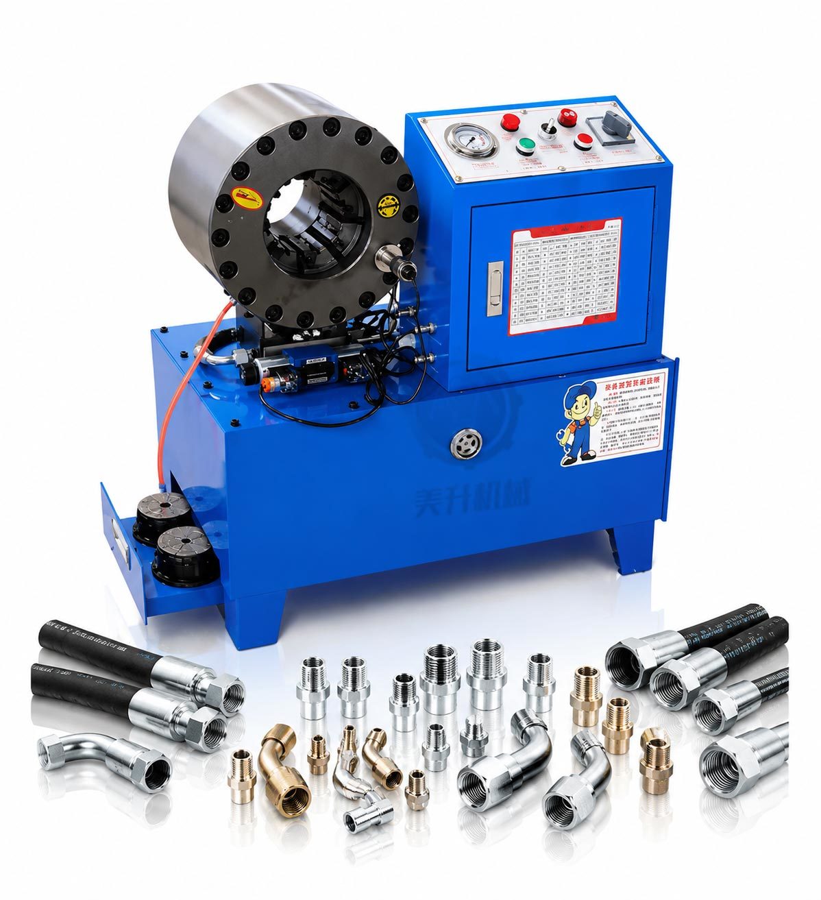 MS-51 Heavy-Duty Hydraulic Hose Crimper with 500T Crimping Force, CE & RoHS Certified for 6mm-51mm ID Range