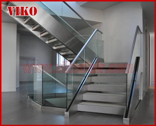 Double Steel Plate Staircase VK28S ，Wooden ，Beech Tread , Carbon Steel Stringer, Stainless Steel, Power Coated,