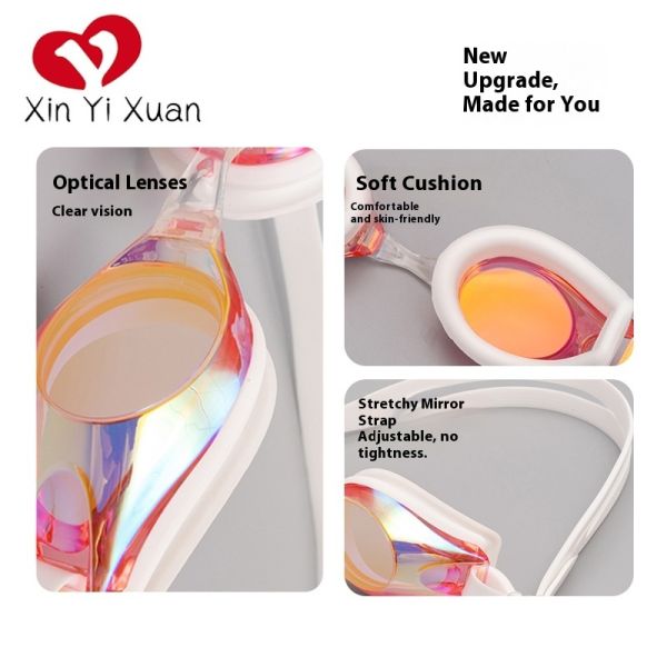 Adult swimming goggles across borders - Silicone integrated bridge swimming goggles - Anti-fog, waterproof, color-changing - Factory customized for both men and women
