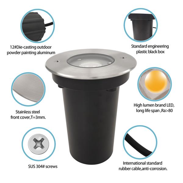 6 Вт наружное светодиодное подземное освещение IP67 12 Вт постоянного тока низкое напряжение подземное освещение