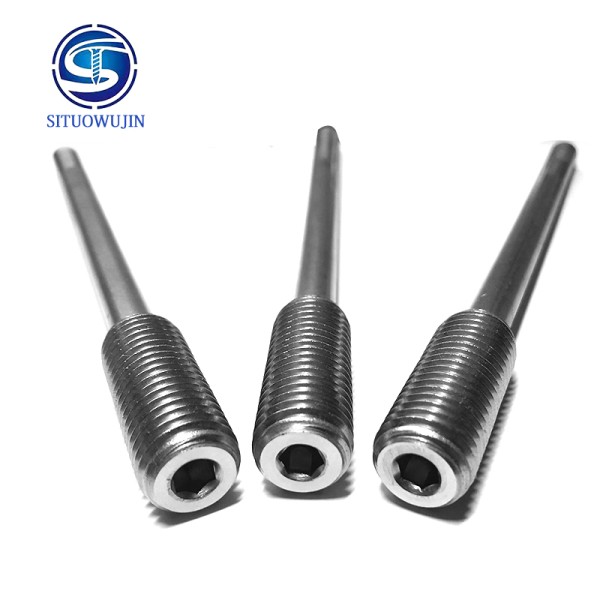 Custom 304 Stainless Steel M16 Adjusting Screw Rod CNC Machined Threaded Fastener for Heavy-Duty Applications