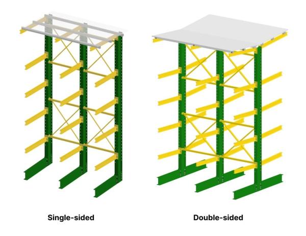 500-5000kg Industrial Cantilever Racking System Custom Arm Length Modular Design