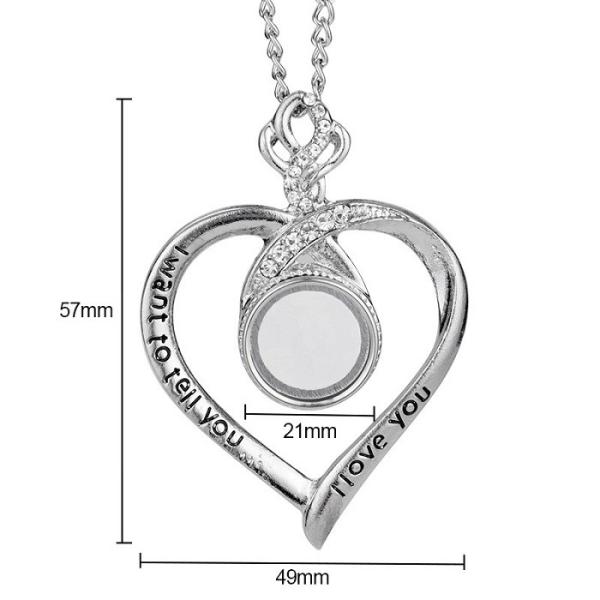 Sublimation Blanks Heart Button Necklace Sublimation Products For Valentine'S Day