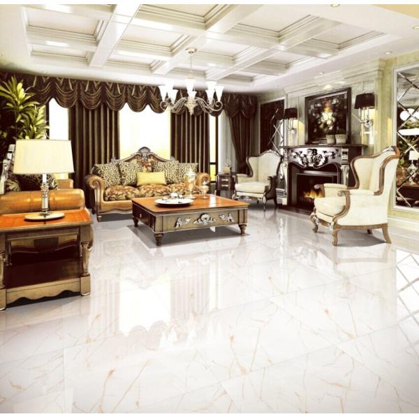 Telha de assoalho branca da porcelana da sala de visitas do ouro de Calacatta do quadrado