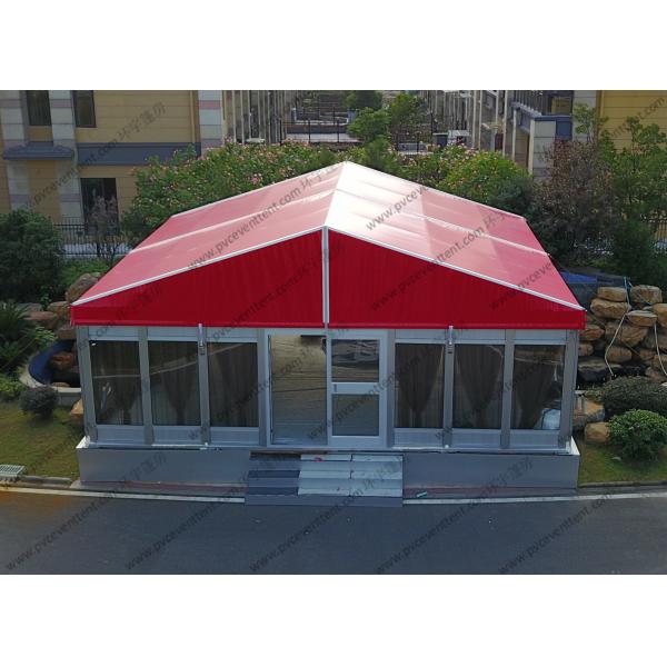 10*10M Red PVC Roof Cover with Glass Windows and Interior Decoration for Outdoor Events As Sales Office