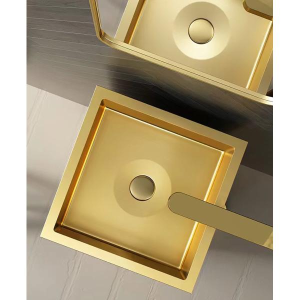 Matte Finished Stainless Steel Pedestal Sink SUS304 Material For Bathroom