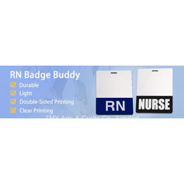Double Sided Identification Horizontal Heavy Duty Custom Black Screen Printing Badge Holder Bag for Resident Nurses