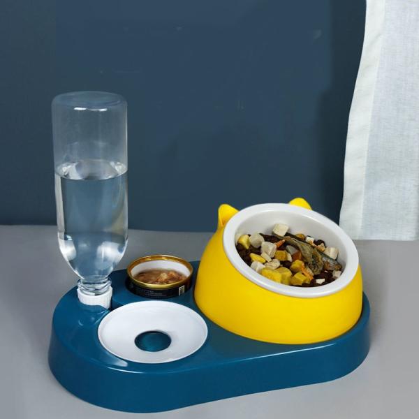 Cat Bowl Ceramic Bowl Protects Cervical Vertebrae Automatic Drinking Oblique Mouth Cat Bowl Against Overturning