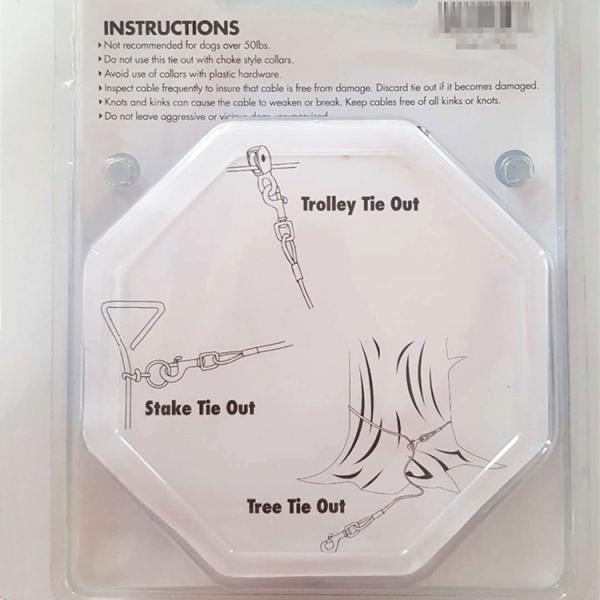 Cable y estaca para atar perros con núcleo de acero recubierto de PVC y correas para mascotas