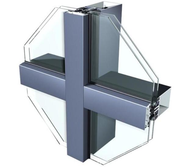 6060 T4 Solid Oxidation Thermal Break Ventilation Aluminum Curtain Wall Profile