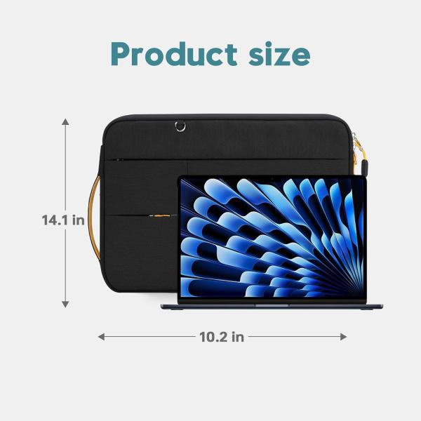 Подходит для MacBook Pro 13-14 дюймов, переработанный ПЭТ ноутбук чемодан с ручкой и аксессуарный карман