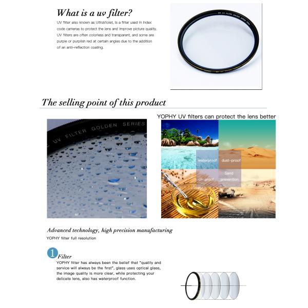Practical B270 Optical Glass Camera Clear Lens Filter Round Shape For Scenery