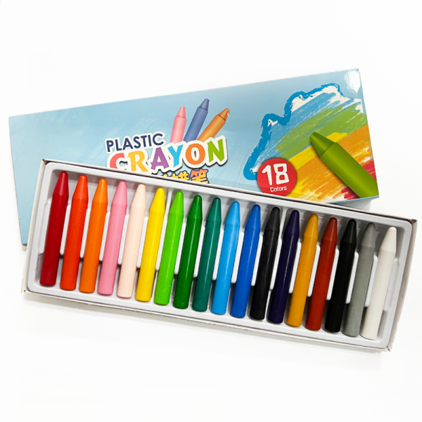 Hot Selling 18PCS Non Toxic Silky Stationery Art Coloring Set Plastic Crayon