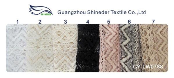 Jacquard Nylon Cotton Corded Lace Fabric For Garment Material SGS BV ITS CY-LW0788