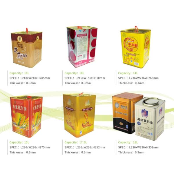 DADI Food Oil Can 10L 14L 15L 17.5L 18L Tin Olive Oil Containers Large Olive Oil Tins