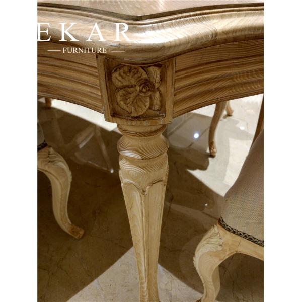 Europen antique style big rectange baroque wood dining table set FT-129