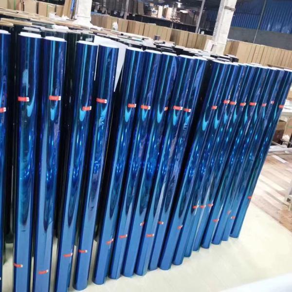 70% VLT Blue Reflective Chameleon Car Window Film 2mil PET