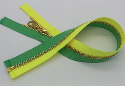 Open End Coats All Purpose Zipper 5# / 8# , Yellow Green Tape Coats Invisible Zipper