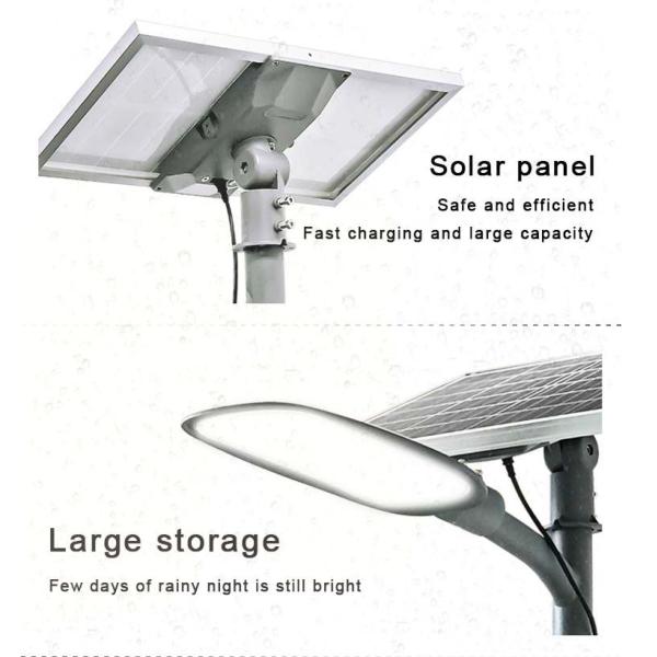 70Ra 10000Lm Solar Powered LED Street Lights 12V 40AH For Parking Lot