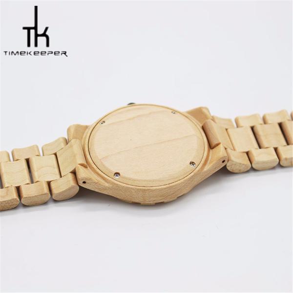 Multiple Time Zone Wooden Wrist Watch Power Reserve Rattrapante