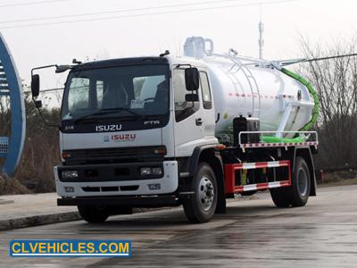 F Series ISUZU Sewage Suction Truck 4x2 15000 Liter High Pressure Washer