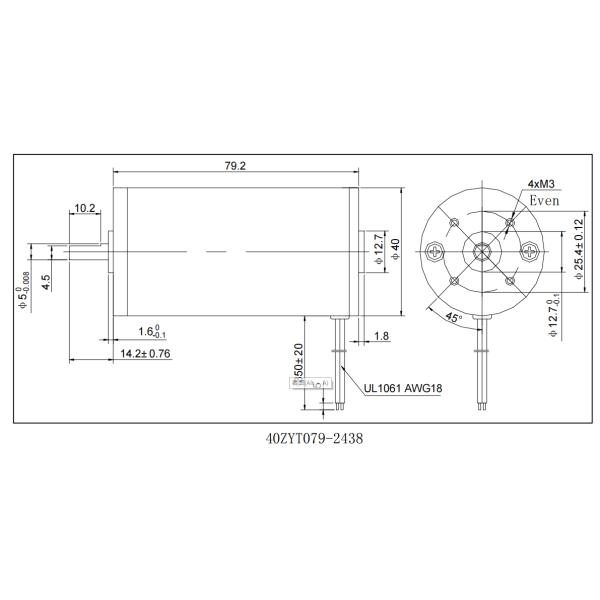 40mm Zyt Series High Torque Permanent Magnet Dc Motor 12v 24v 2300rpm 4800rpm