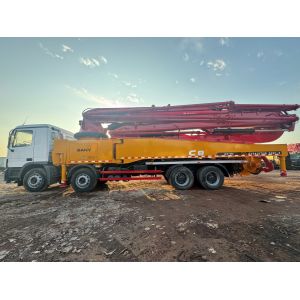 52m concrete pump truck with Mercedes Benz chassis for sale at a discount price, can operate normally