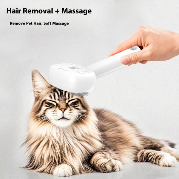 2025 Eco-Friendly Safe Easy Use Plastic ABS Pet Brushes UV-Light Steam Spray Comb for Cats Dogs Battery-Powered Shampoo Grooming