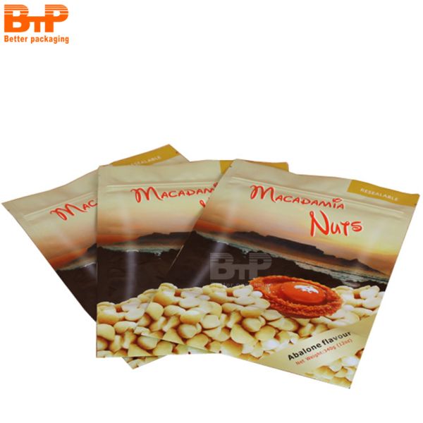 MOQ 100 Digital Printing Customized Logo Stand up Bag With Zipper for Packing Nuts, Coffee, Chocolate