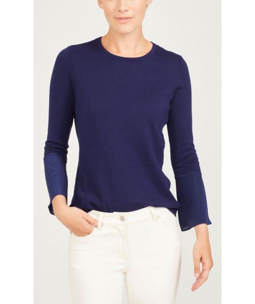 WOMEN'S 60% cotton/20% viscose/15% nylon/5% cashmere KNITTED SWEATER PULLOVER