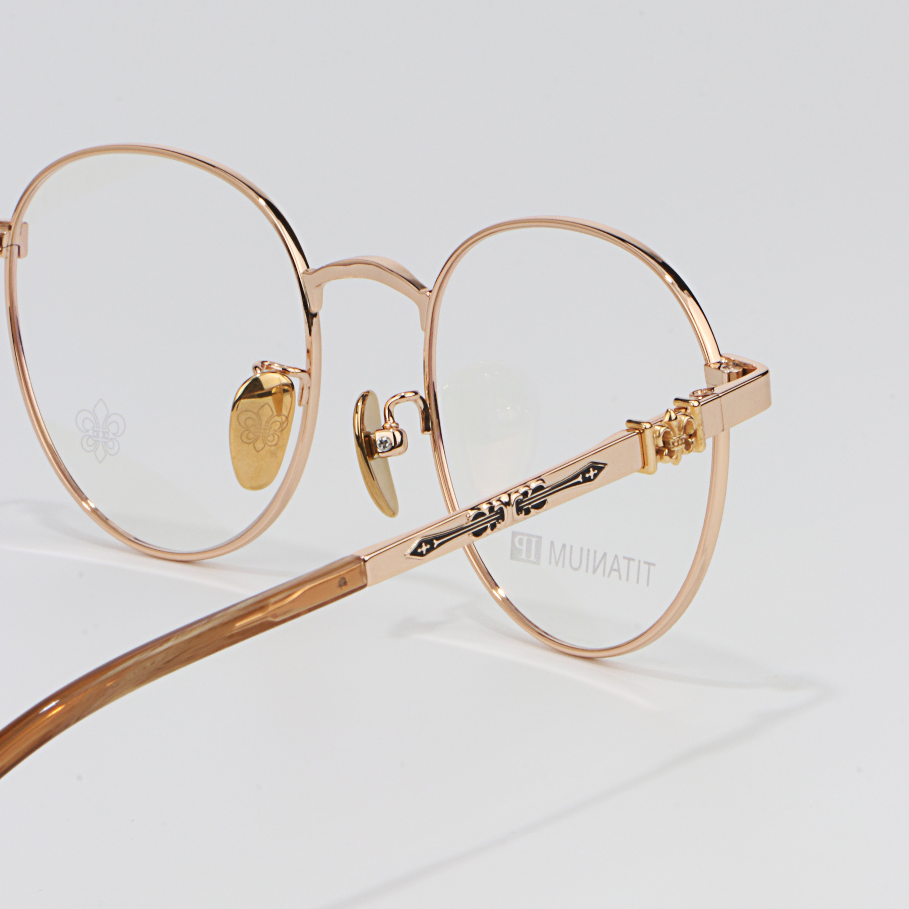 Leisure and Artistic Circular Striped Blue Color Optical Prescription Multi Focus Buffs Luxury Brand Superior Quality Glasses