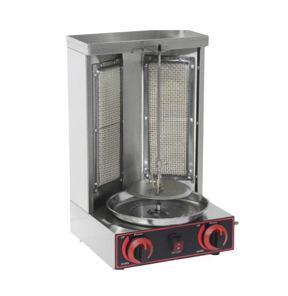2 queimadores 110V máquina de churrasco de Shawarma Kebab elétrica Mini de gás para uso doméstico