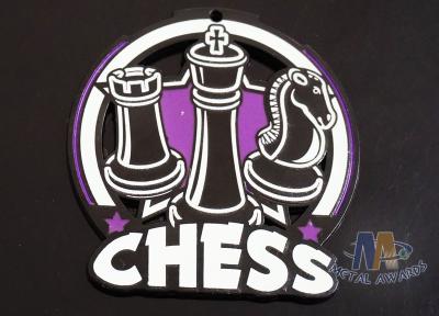 2D / 3D Design Glow In The Dark Chess Medals Participation Medals Spray Black Plating