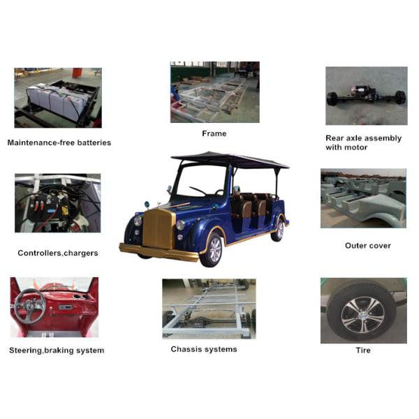Внедорожник автомобилей тела FRP электрический винтажный с батареей большой емкости 72V