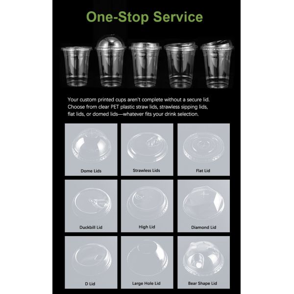 Disposable Clear Clear Flat Lids For Coffee Tea Yogurt Other Cold Drinks
